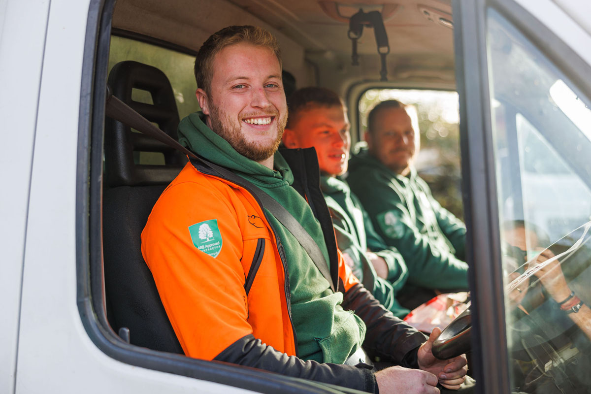 Dave Ford Tree Care driving a vehicle